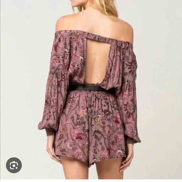 Free People Romper purple paisley boho - Picture 2 of 5